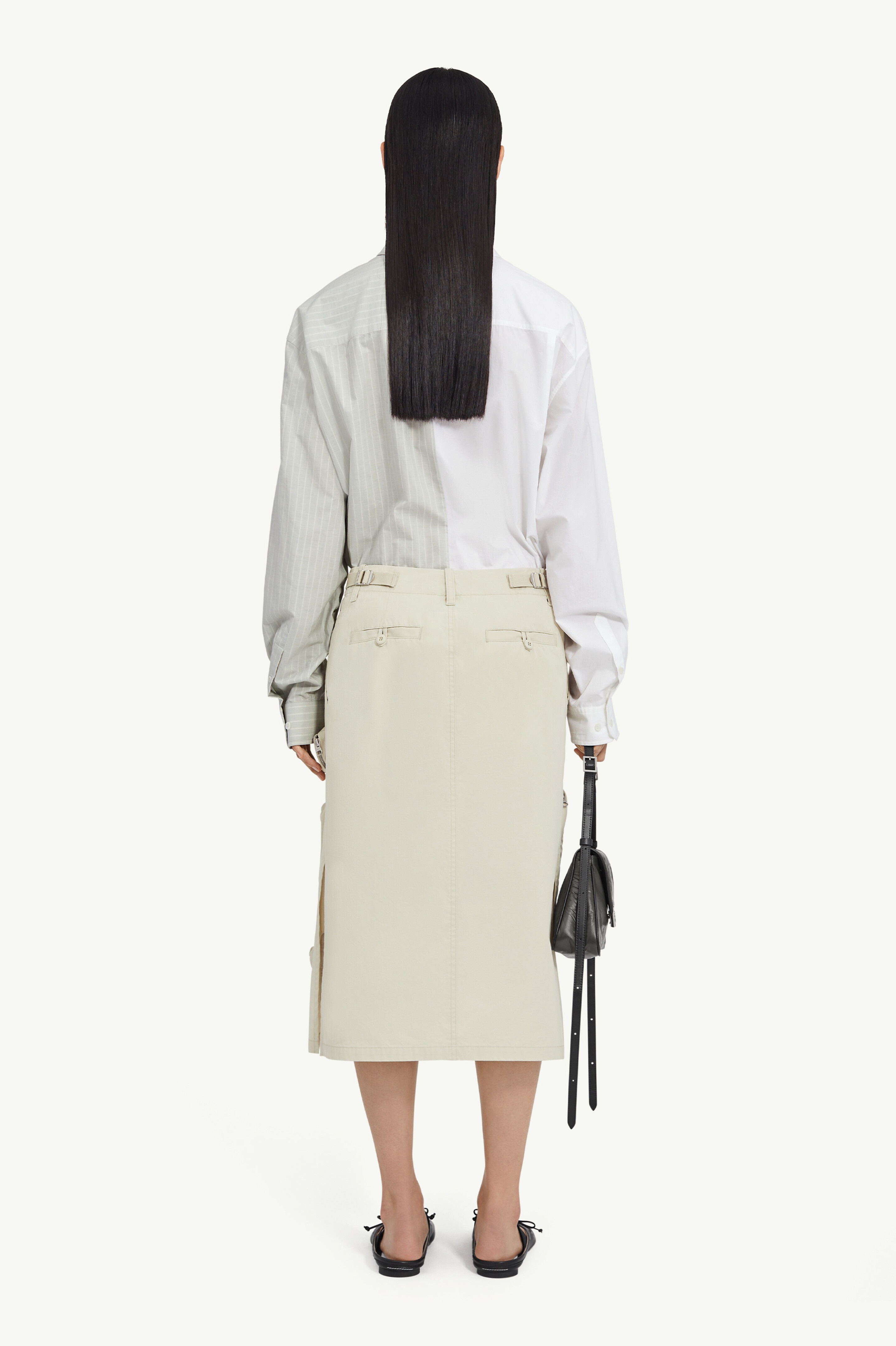Cotton Gabardine Midi Skirt - 4