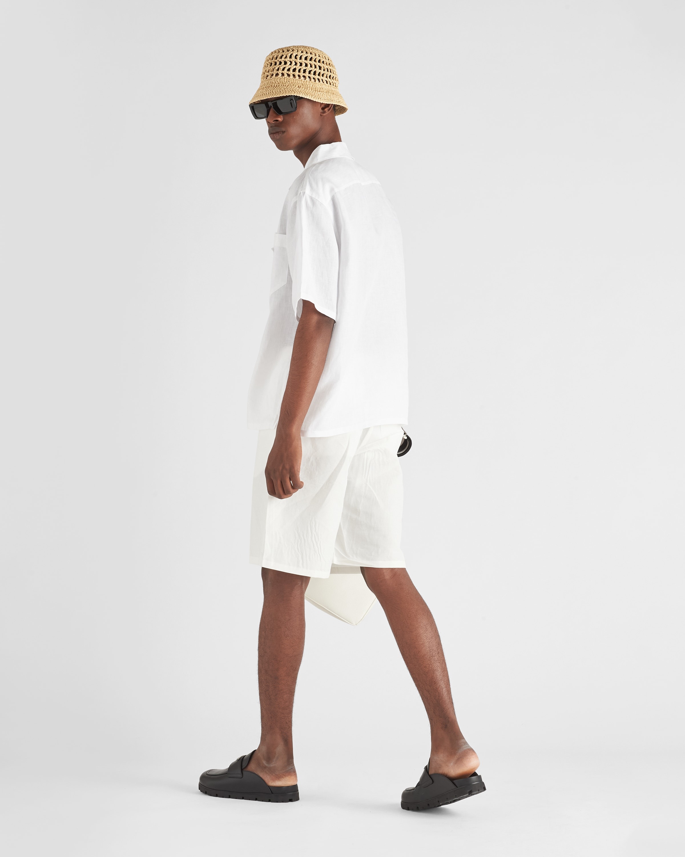 Linen-blend Bermuda shorts - 5