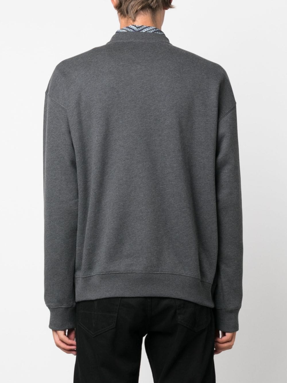 logo-patch cotton sweatshirt - 4