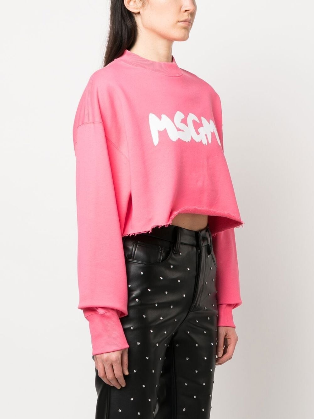 logo-print cropped sweatshirt - 3