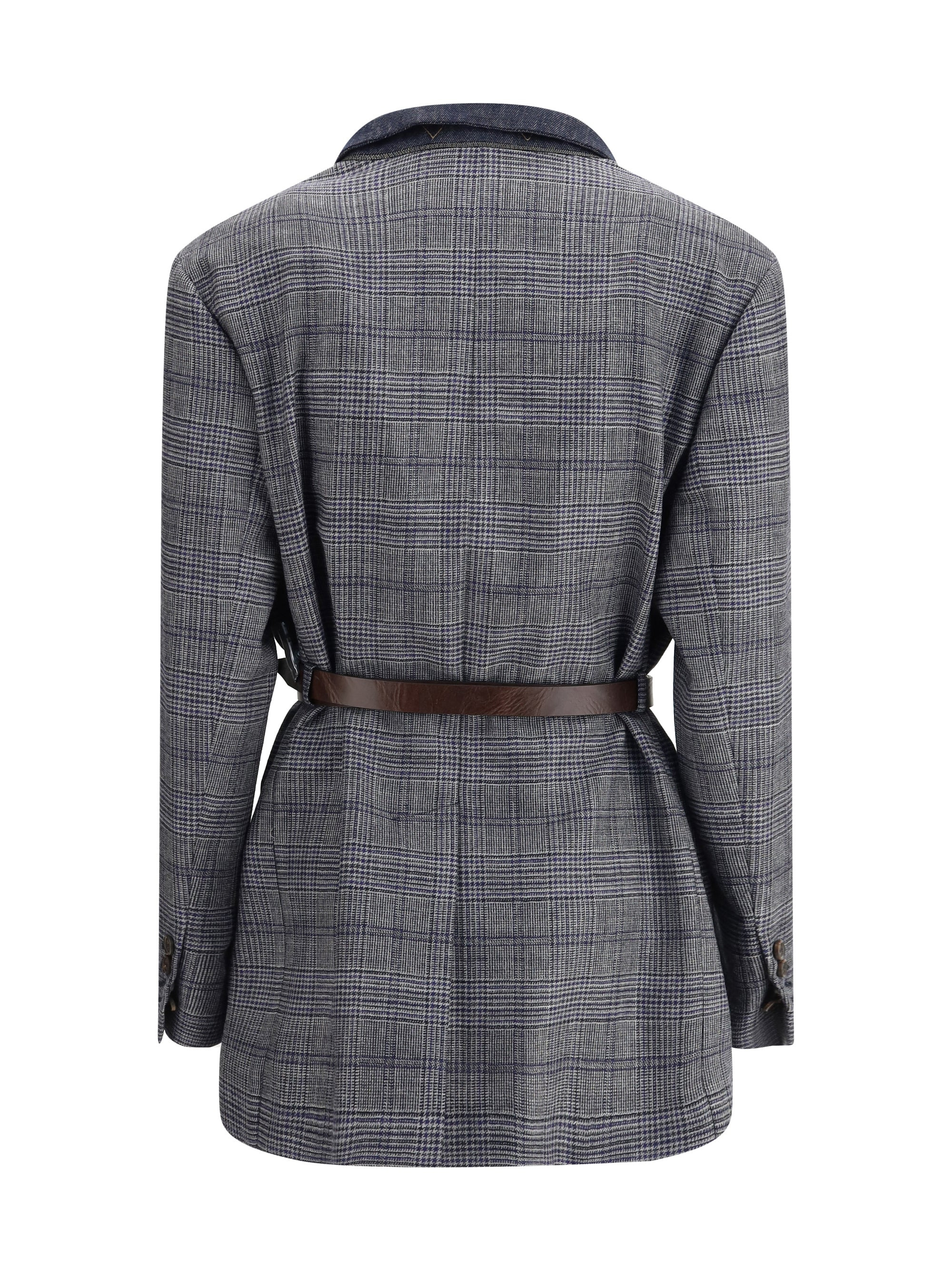 Brunello Cucinelli Women Prince Of Wales Pattern Blazer - 2