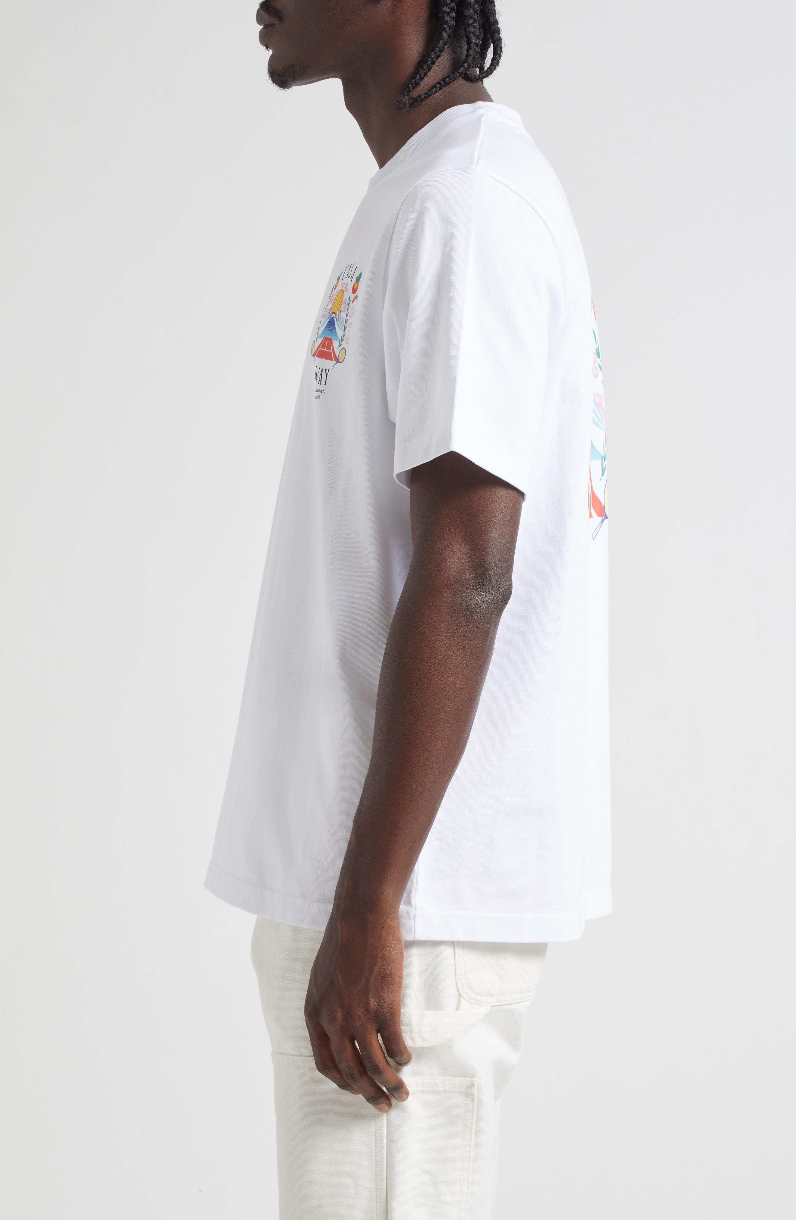 Casablanca Casa Way Mountain Graphic T-Shirt in White Jersey Casa Way Mountain at Nordstrom - 3