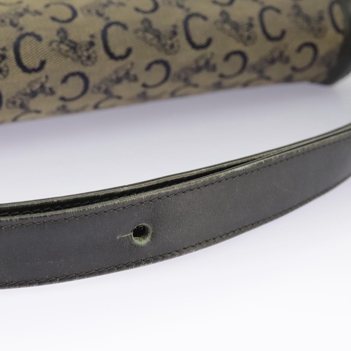 CELINE C Sulky Shoulder Bag Canvas Navy Beige - 9
