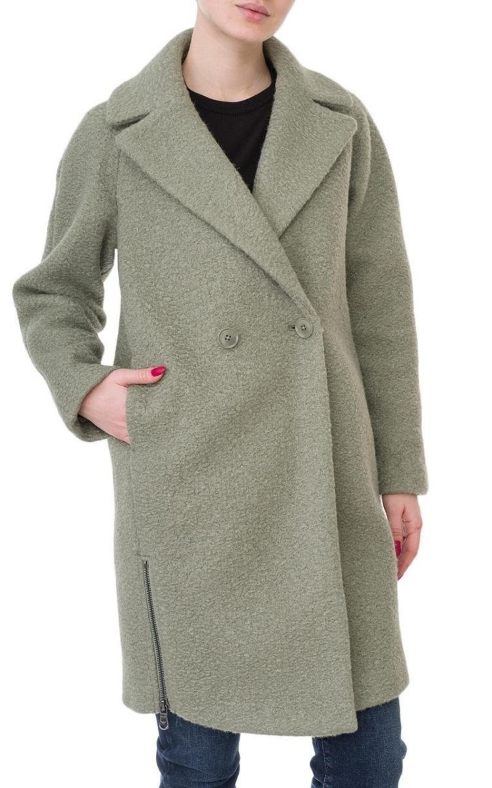 Double-breasted Celadon Green Coat - 2