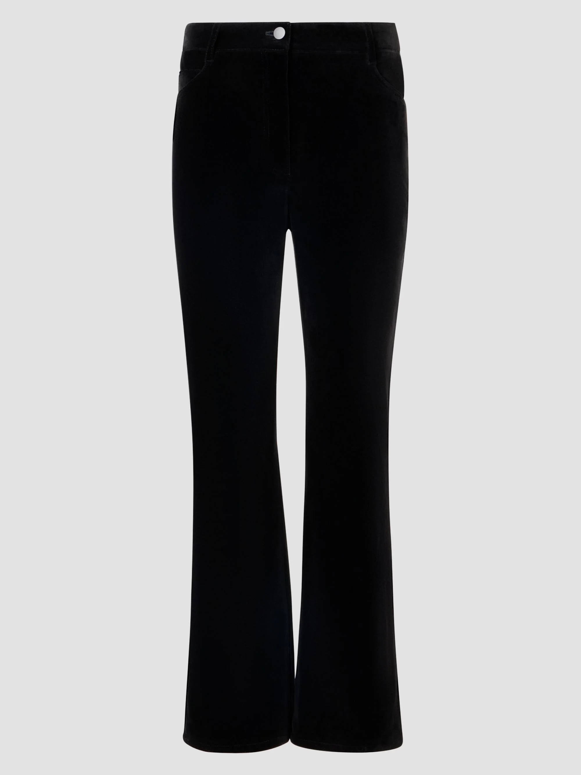 Women's Cali Stretch Velvet Bootcut Pants - Black - 1