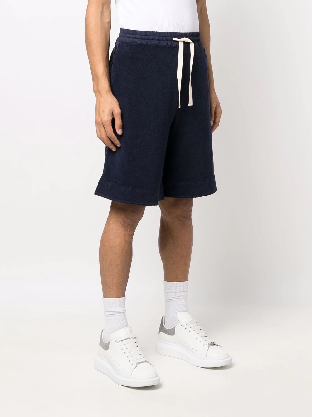 drawstring terry-cotton shorts - 3