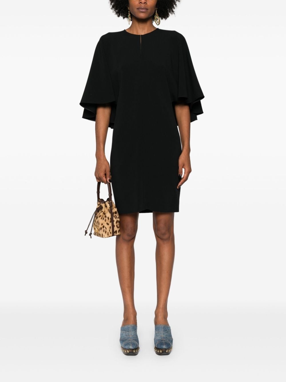draped-detail cady mini dress - 2
