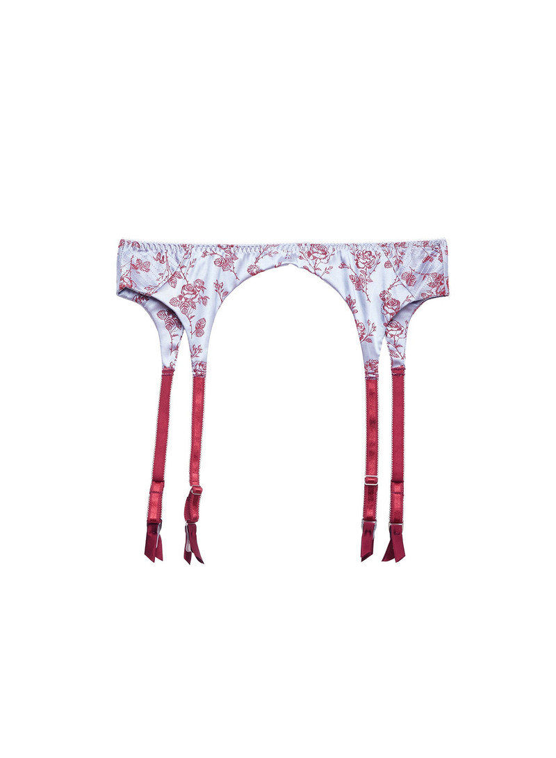 Rose Jacquard Top Stitch Garter Belt 5