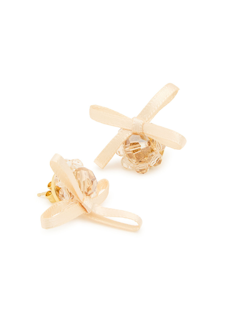Simone Rocha Petite Bow Crystal-embellished Stud Earrings - 3