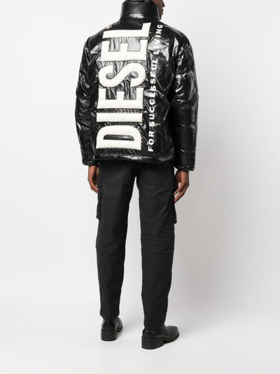 Diesel logo-patches padded jacket outlook