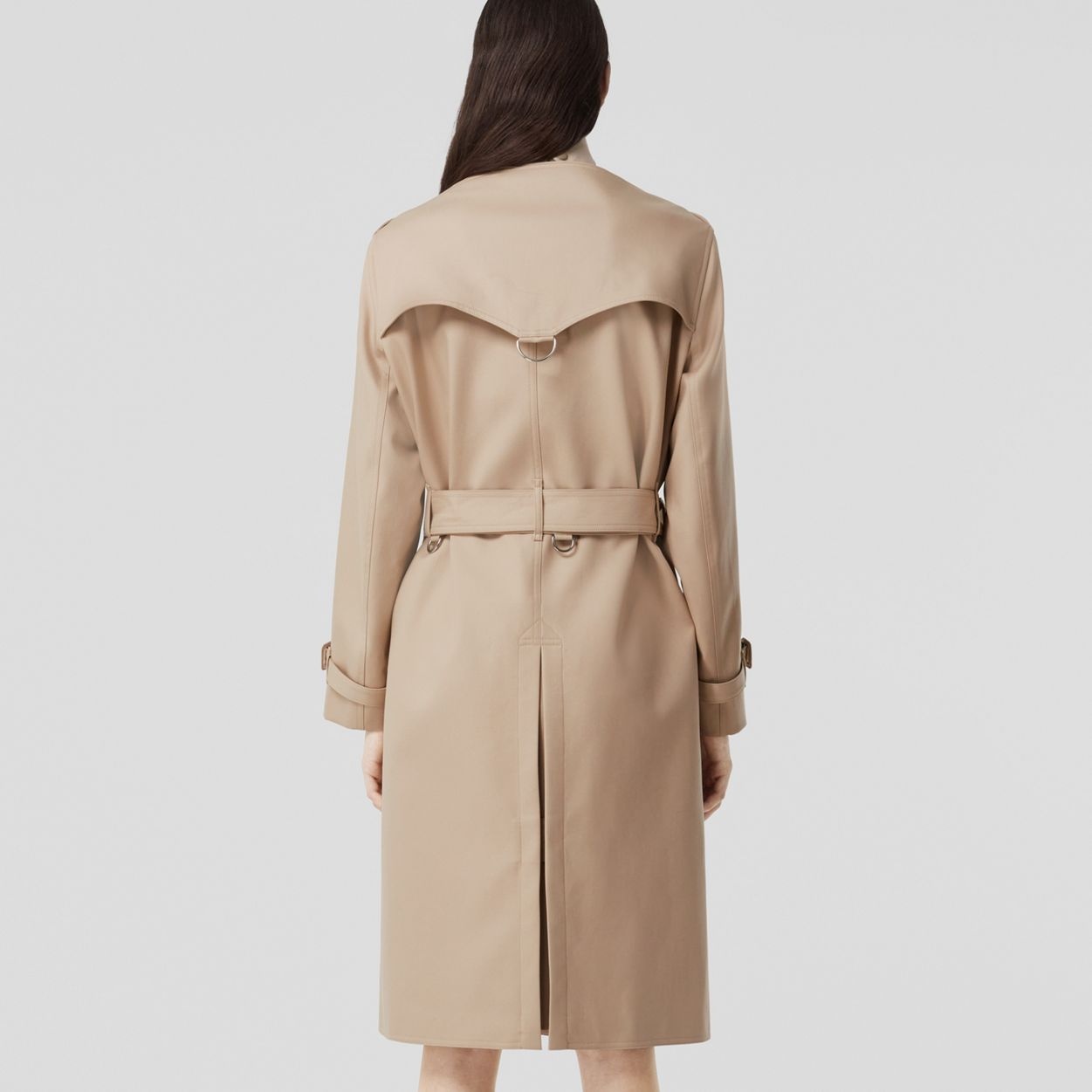 Cotton Gabardine Boat Neck Trench Coat - 4