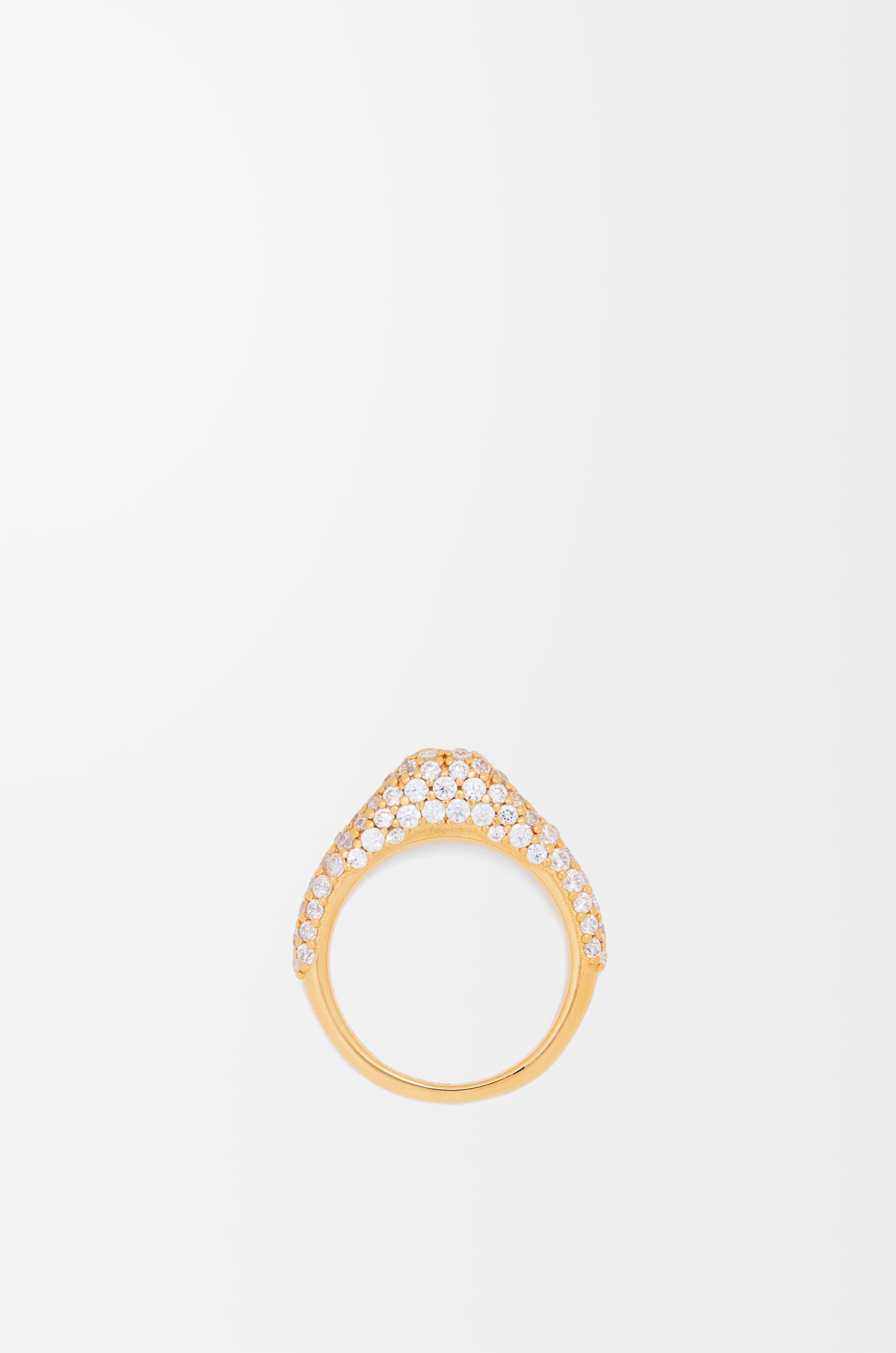 Stirrup ring in sterling silver and crystals - 2