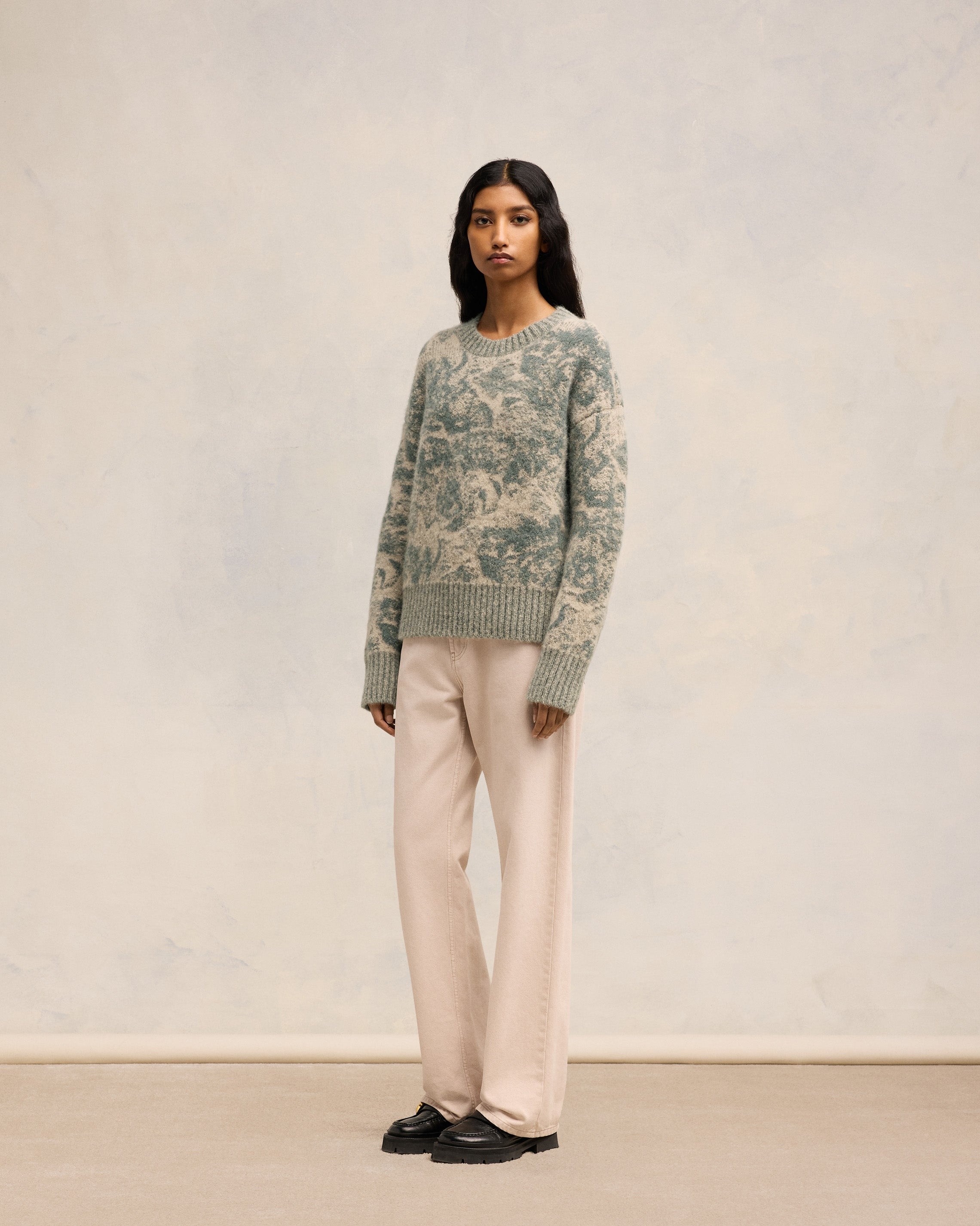 ALPACA MOHAIR JACQUARD CREWNECK - 6