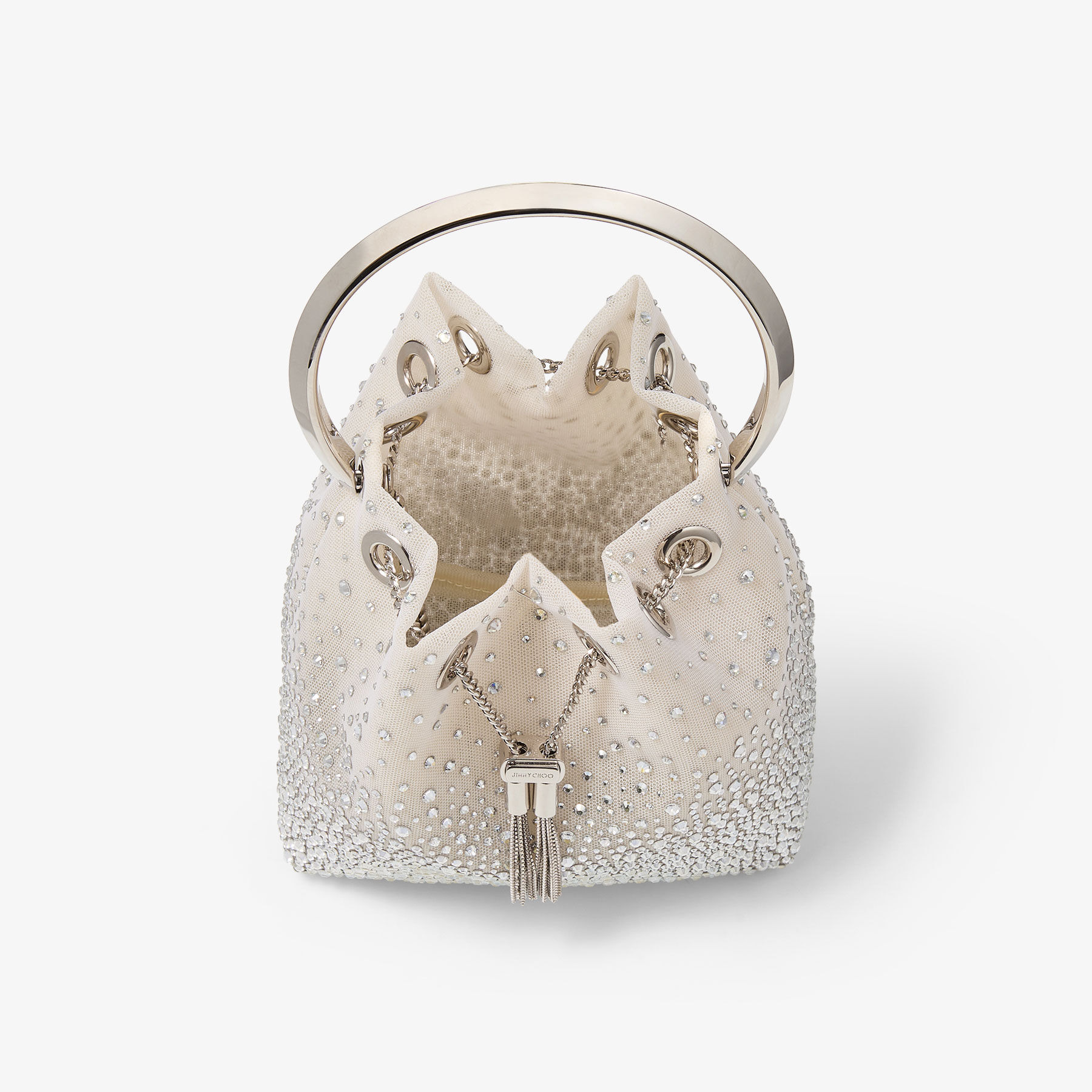 Bon Bon
White Crystal Mesh Handbag - 4