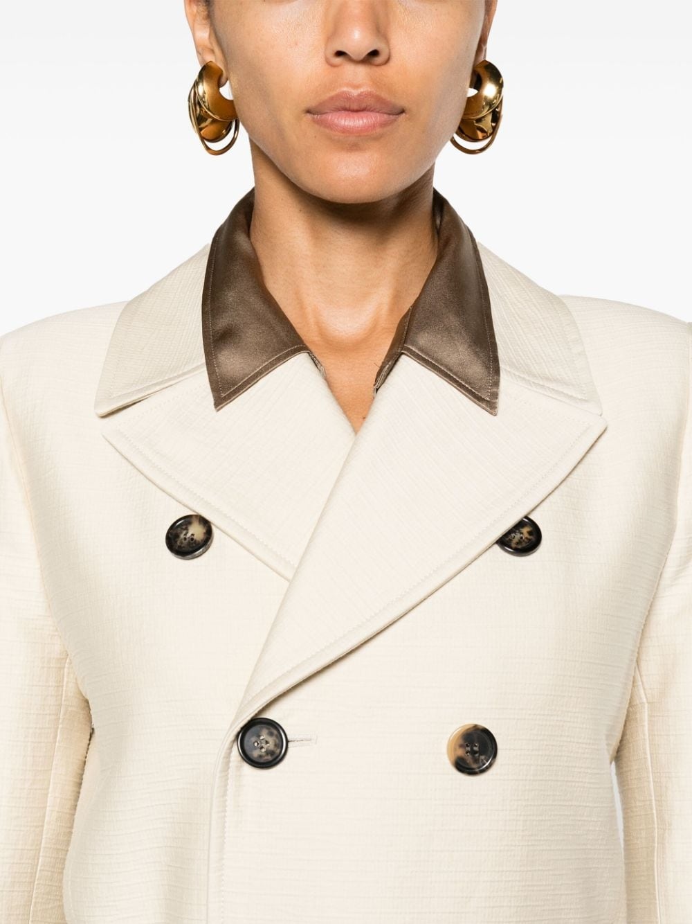 belted double-breasted coat - 5