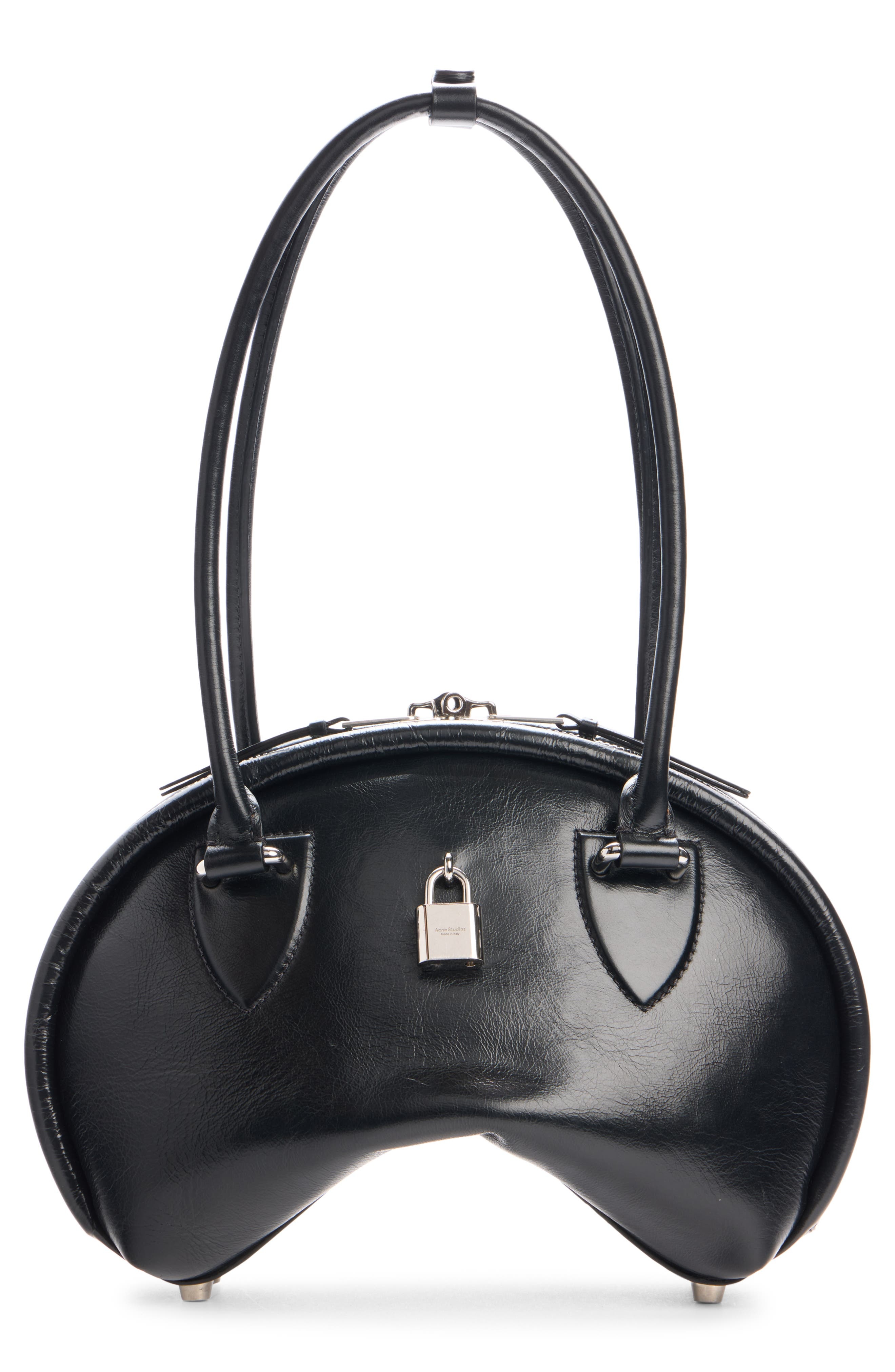 Acne Studios Small Bowlina Leather Shoulder Bag in Black at Nordstrom - 3