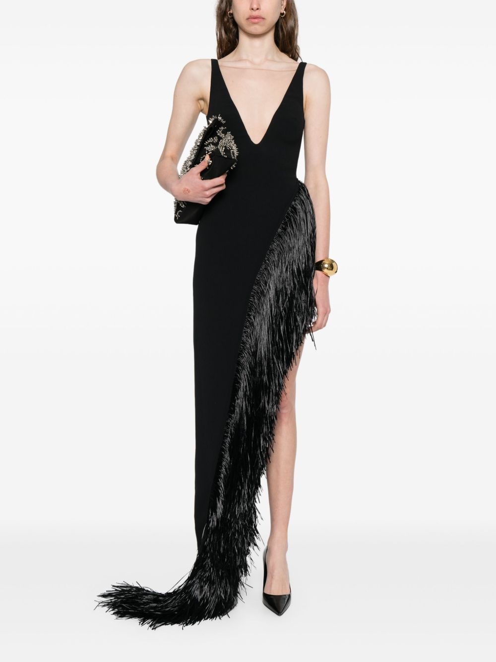 fringed cady gown - 2