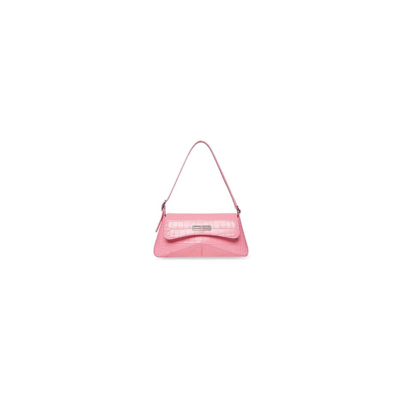 Women's Xx Small Flap Bag Crocodile Embossed in Pink - 1