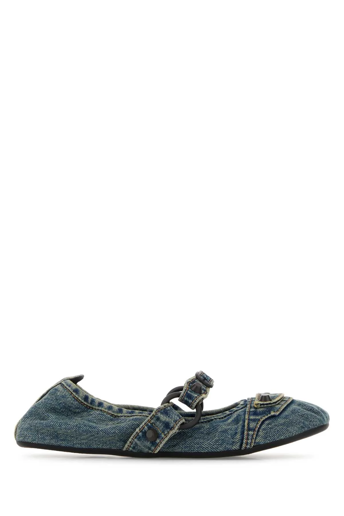 Balenciaga Women Denim City Ballerinas - 1