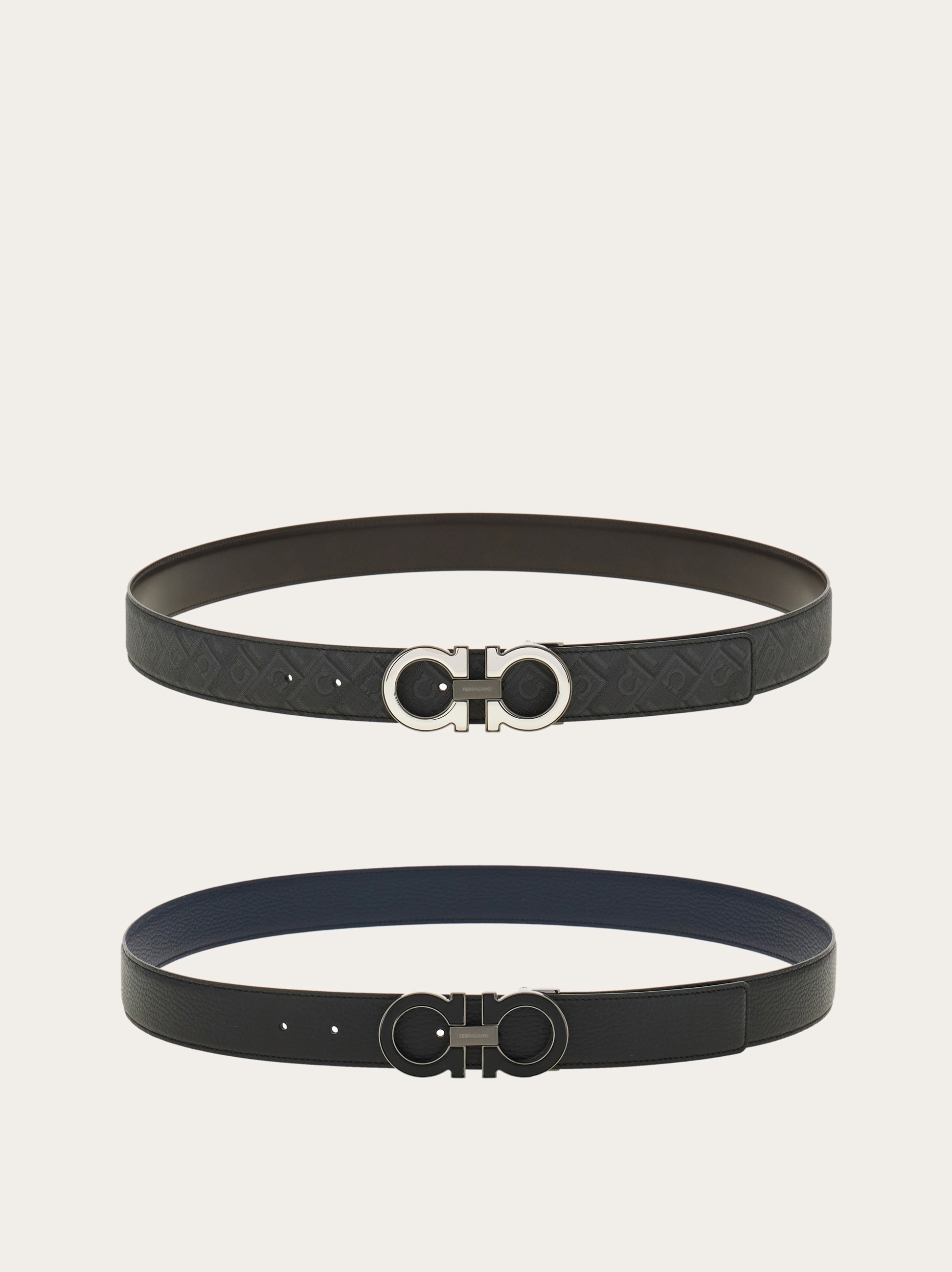 Reversible and adjustable Gancini belt with Switch buckle - 2