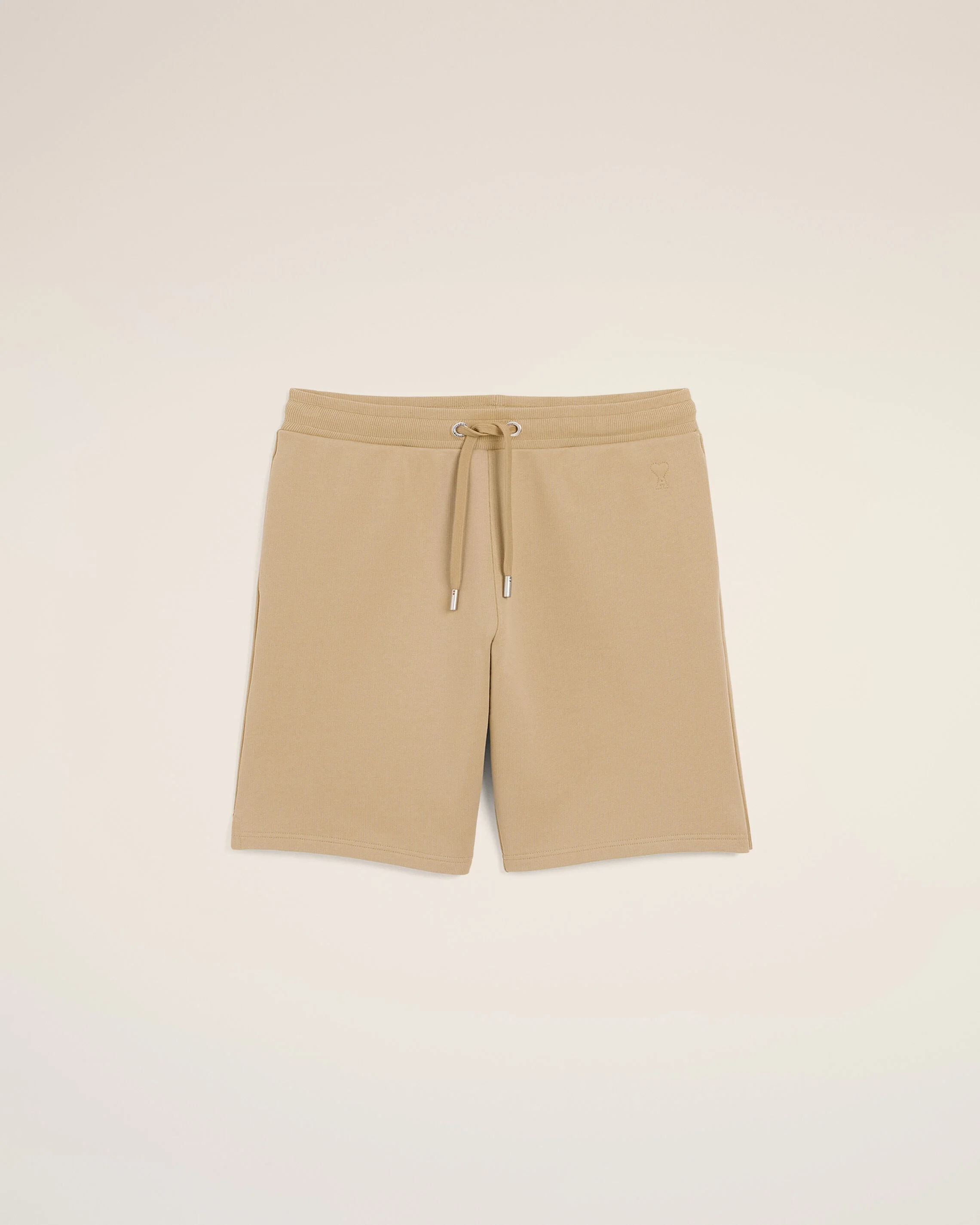BEIGE COTTON SHORTS WITH EMBOSSED AMI DE COEUR - 1