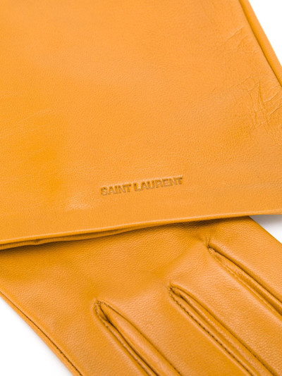 SAINT LAURENT logo-embossed long gloves outlook