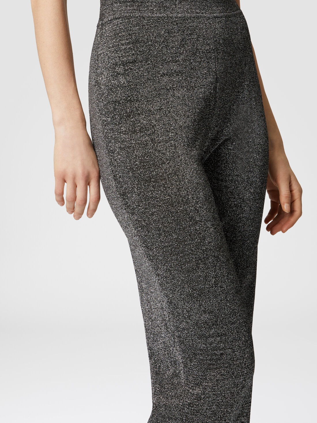 Flare trousers in glitter-effect viscose - 5