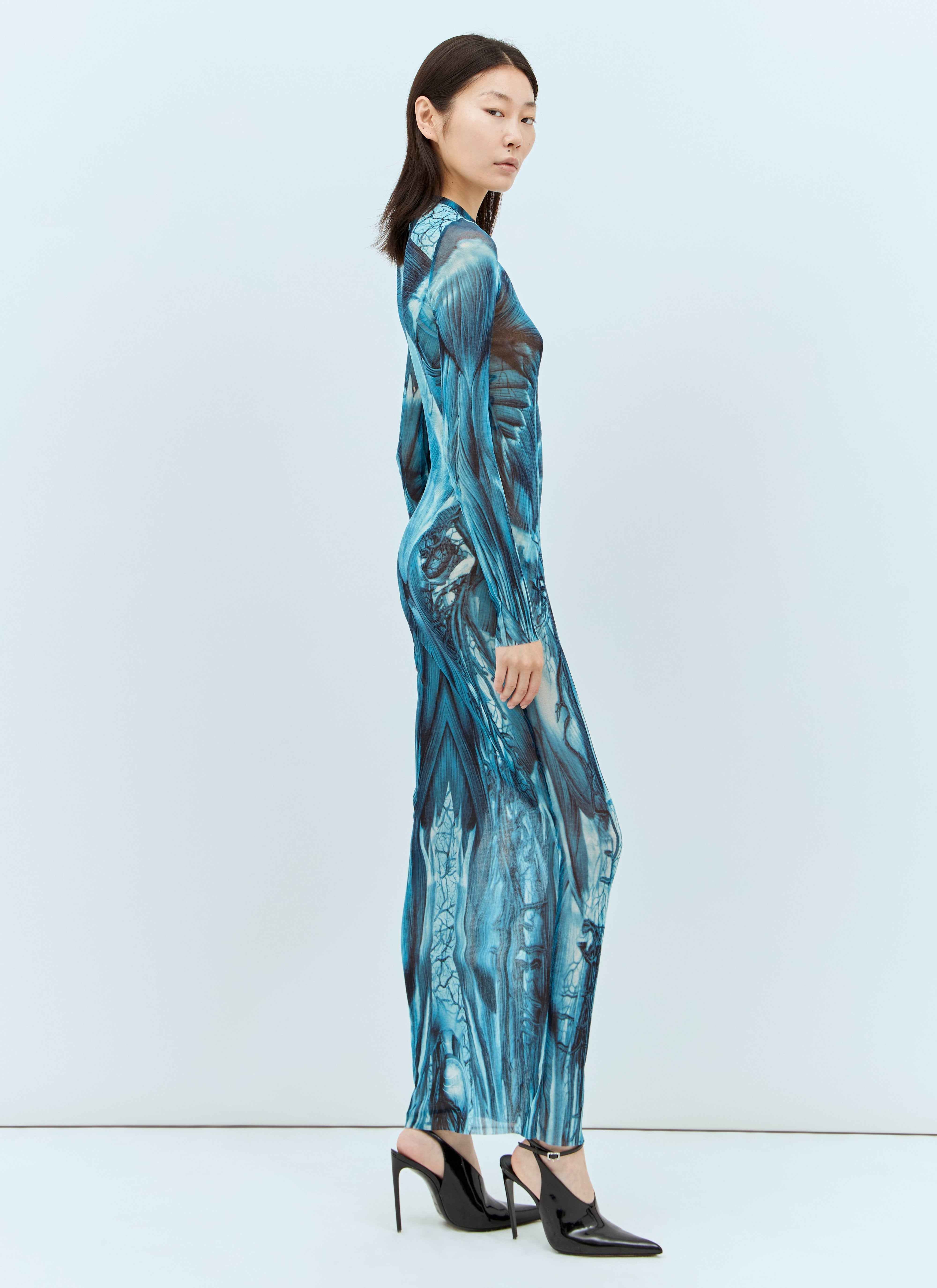 Jean Paul Gaultier Women Ecorche Mesh Maxi Dress - 5