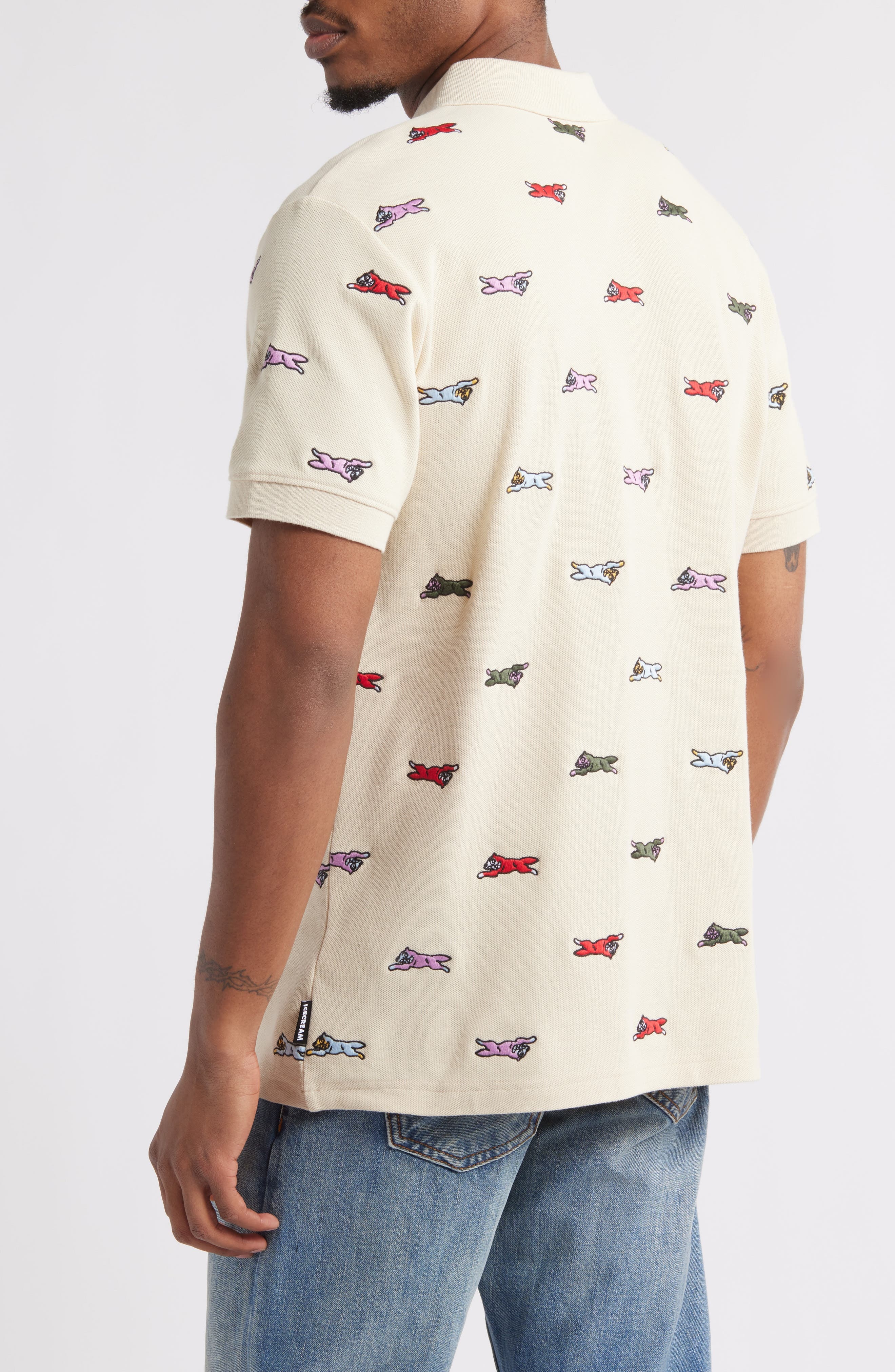 ICECREAM Universe Embroidered Polo in Fog at Nordstrom - 2