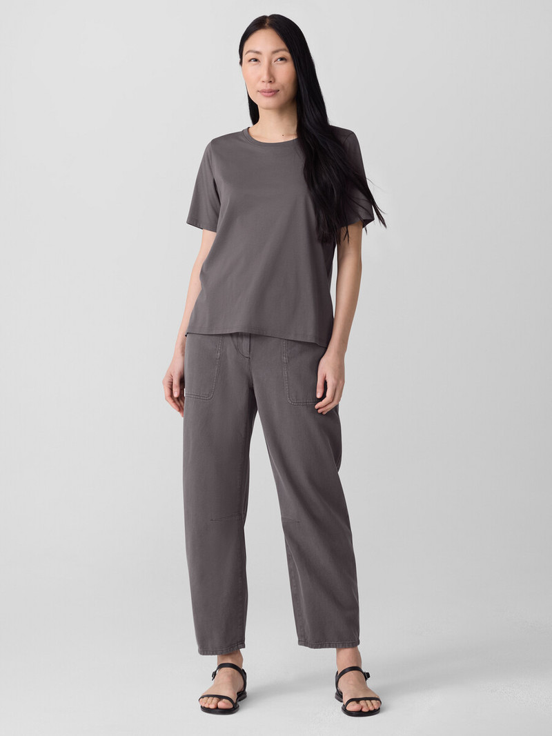 EILEEN FISHER Organic Pima Cotton Jersey Round Neck Tee outlook