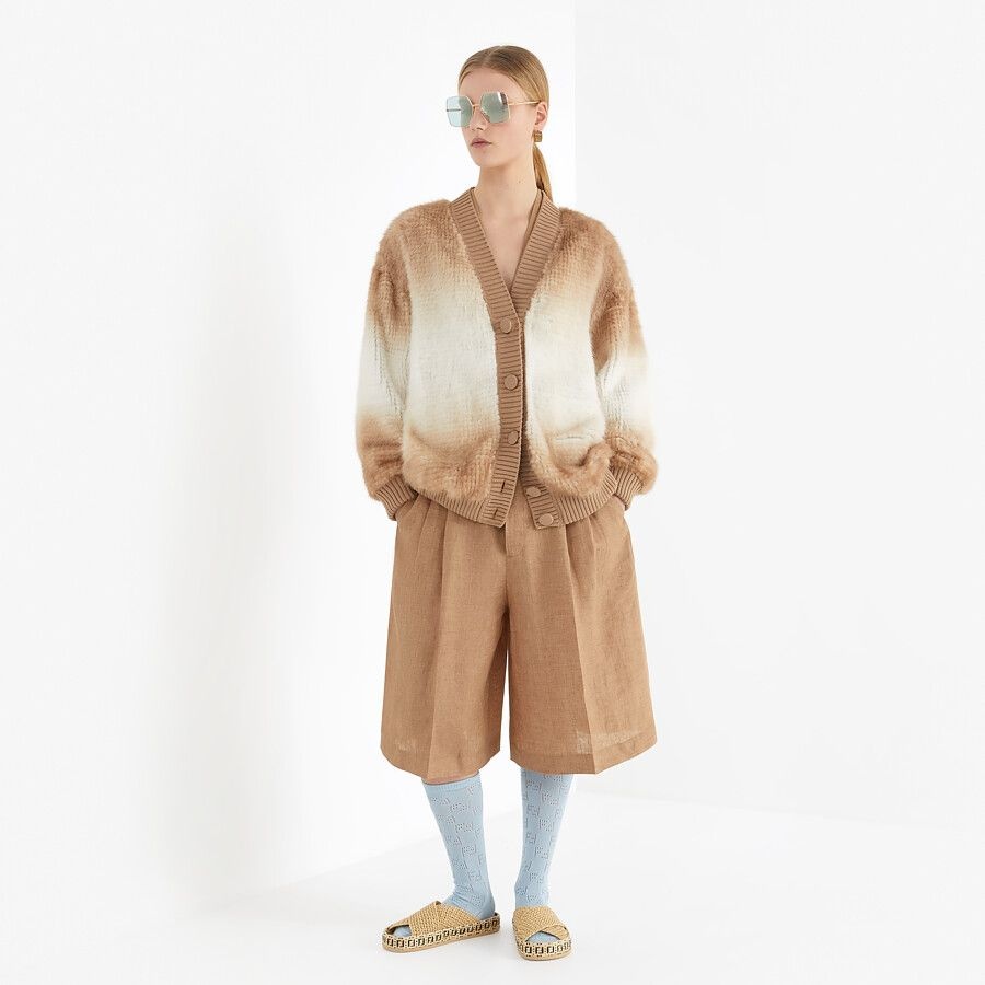 Beige linen Bermudas - 4