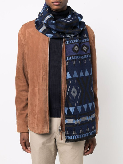 Etro geometric-pattern knit scarf outlook