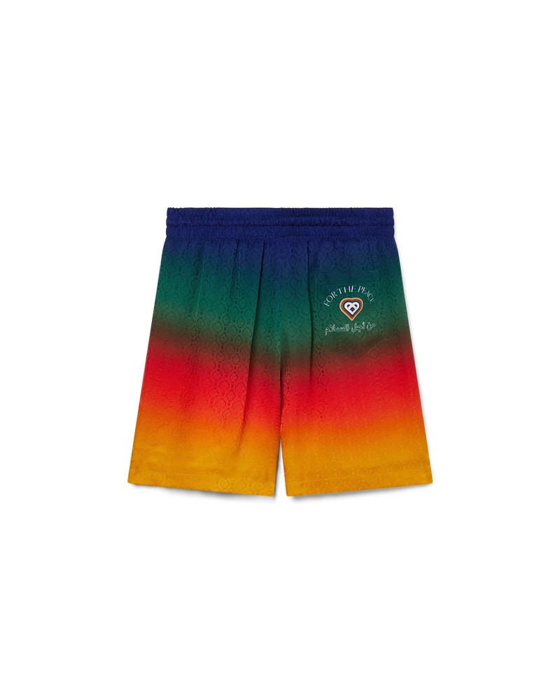 CASABLANCA Peace Gradient Silk Shorts outlook