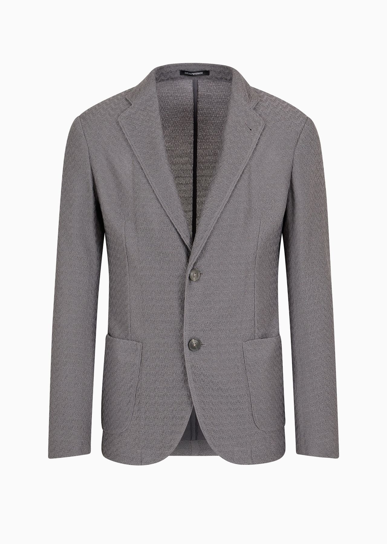 Ultra-lightweight, virgin-wool jacquard knit single-breasted jacket - 1