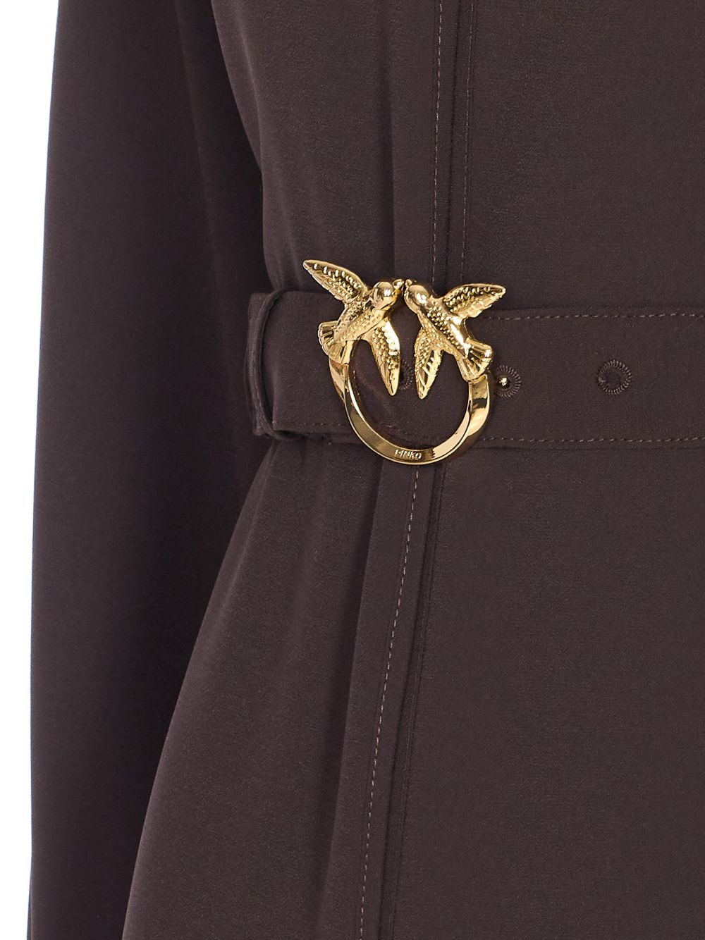 bird-embellished belted dress - 3
