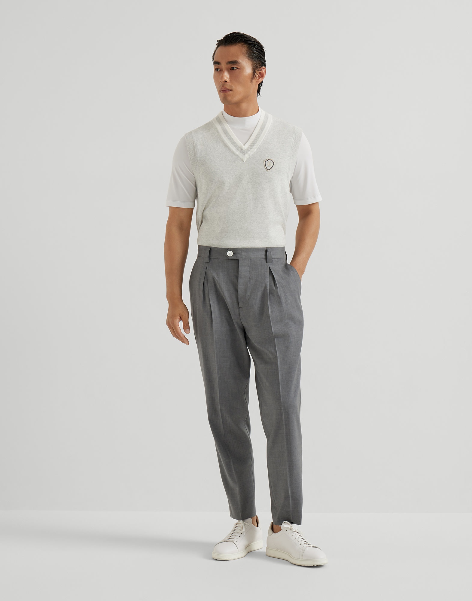 Techno piqué mock neck T-shirt with logo - 5