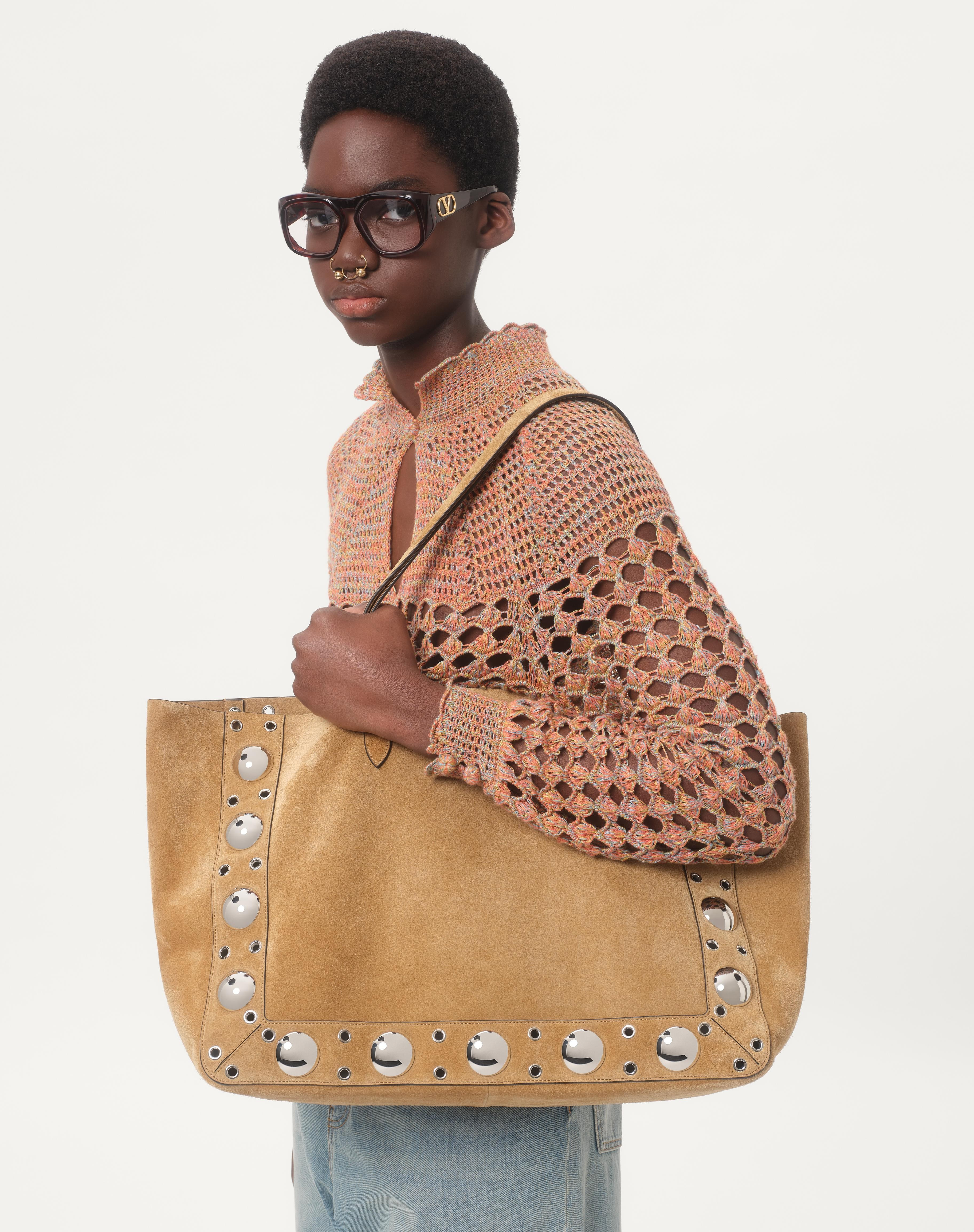 VALENTINO GARAVANI NELLCÔTE LARGE SUEDE SHOPPING BAG - 7