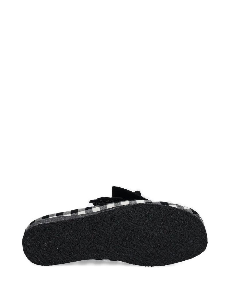gingham-check flower-embellished loafers 4