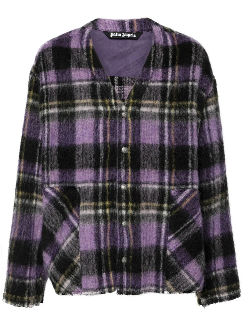 plaid-check cardigan 1