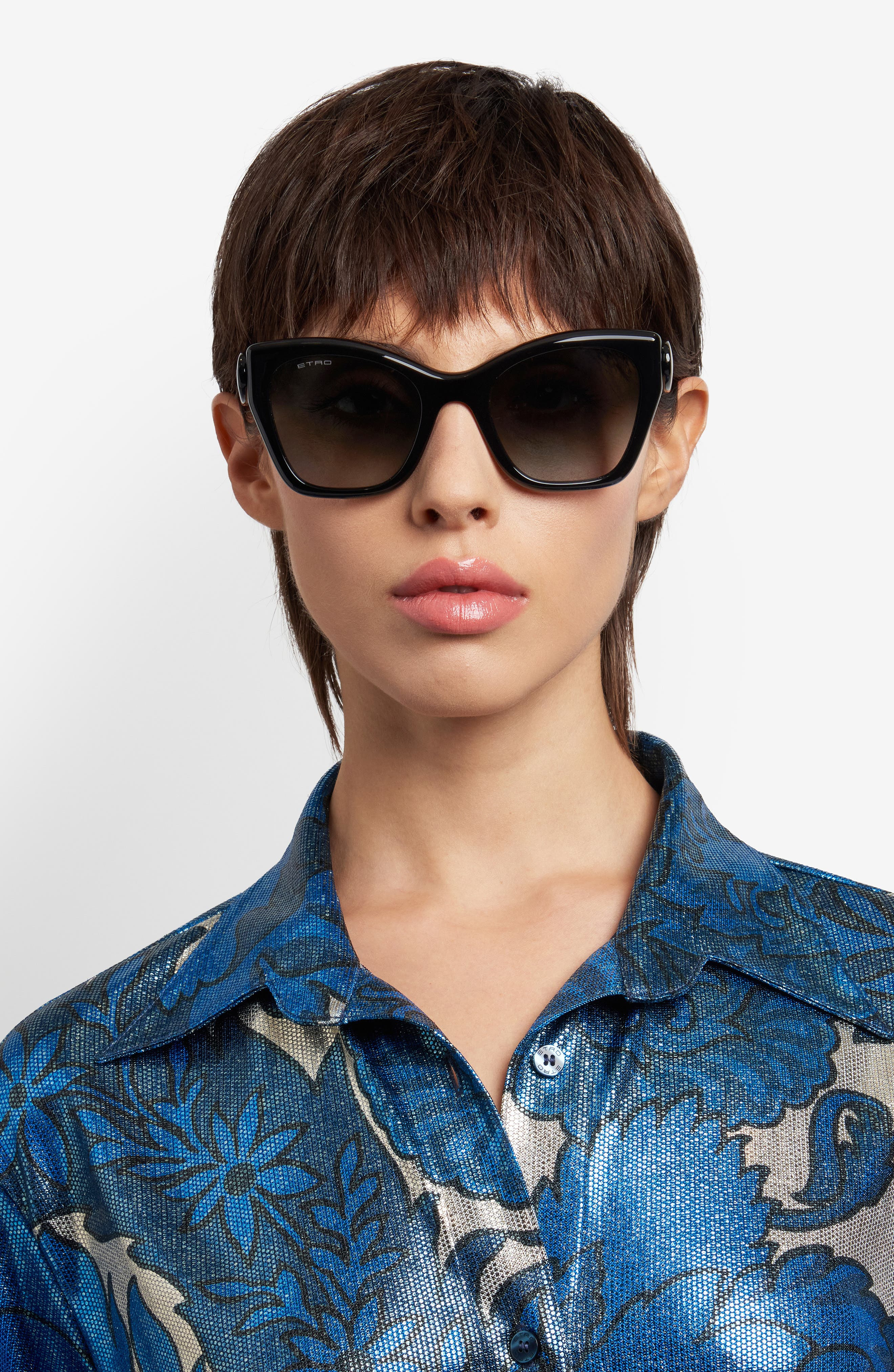 Etro 54mm Gradient Cat Eye Sunglasses in Black/Dark Grey Sf at Nordstrom - 5