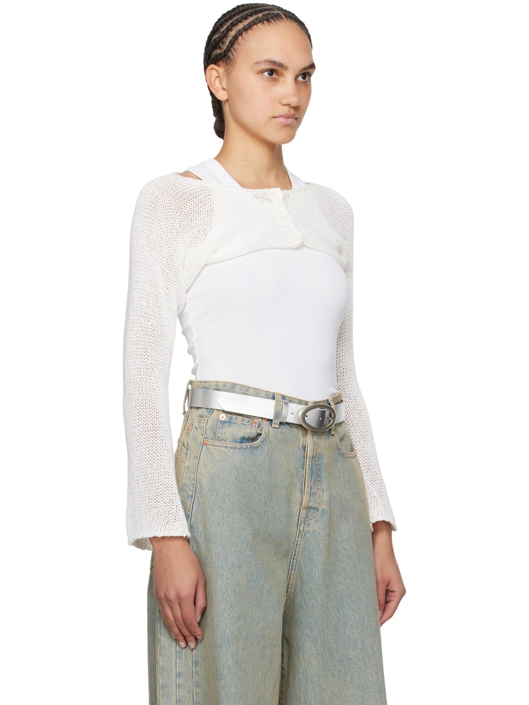 SSENSE Exclusive White Bolero Cardigan - 2