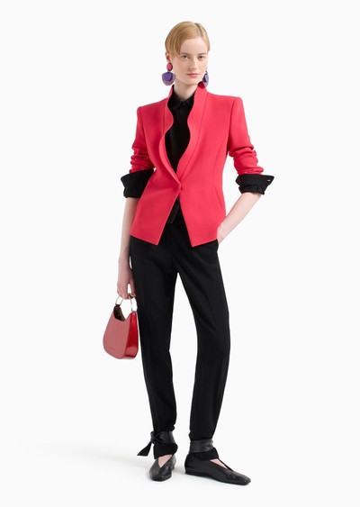 EMPORIO ARMANI Crêpe cady jacket with ruffle-effect contoured edges outlook