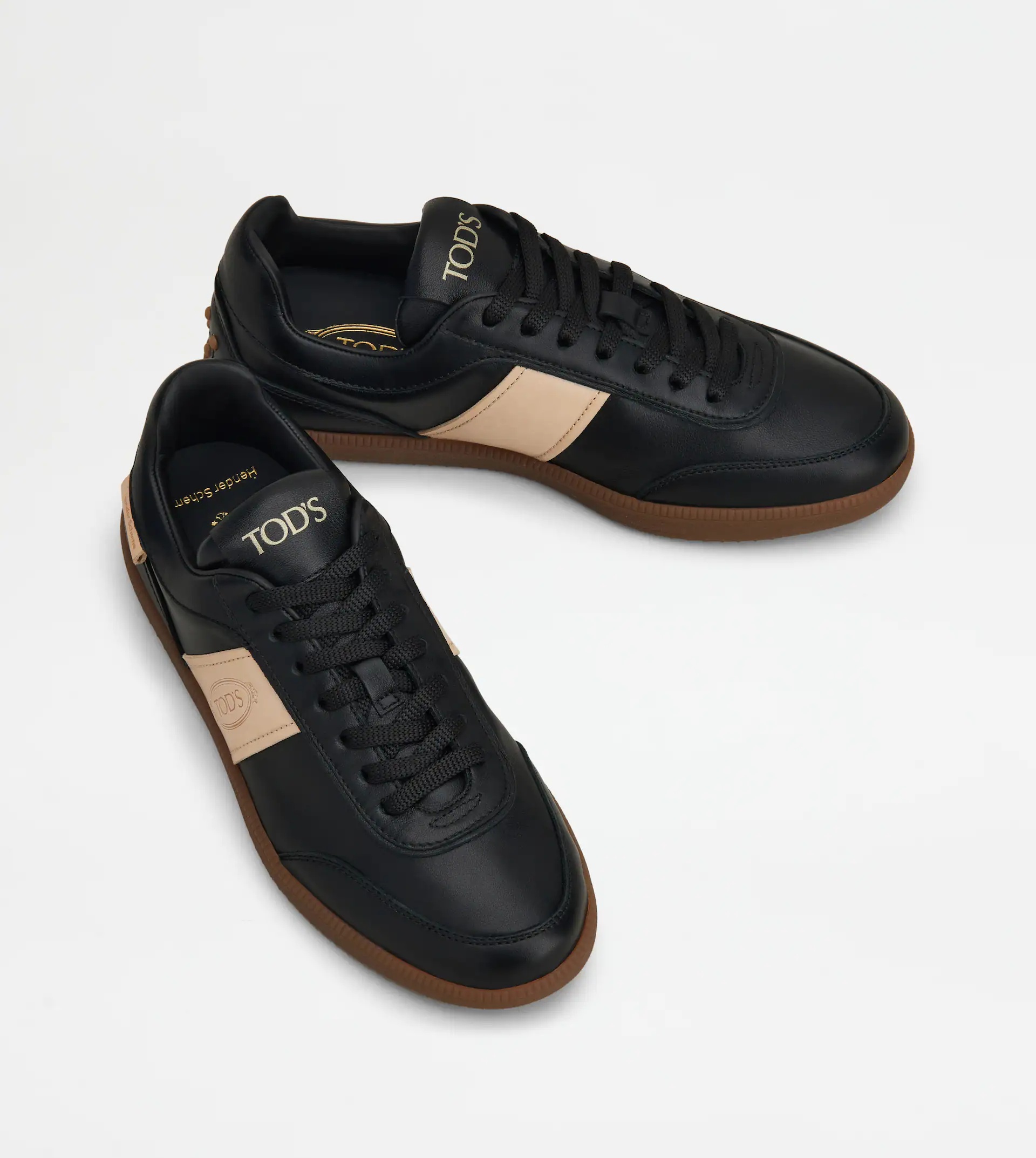 TOD'S TABS SNEAKERS IN LEATHER - BLACK - 4