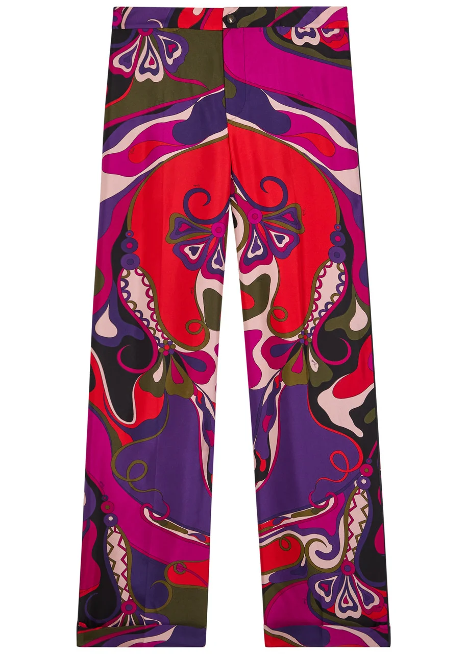 Pucci Orchidee Printed Silk Trousers - 1