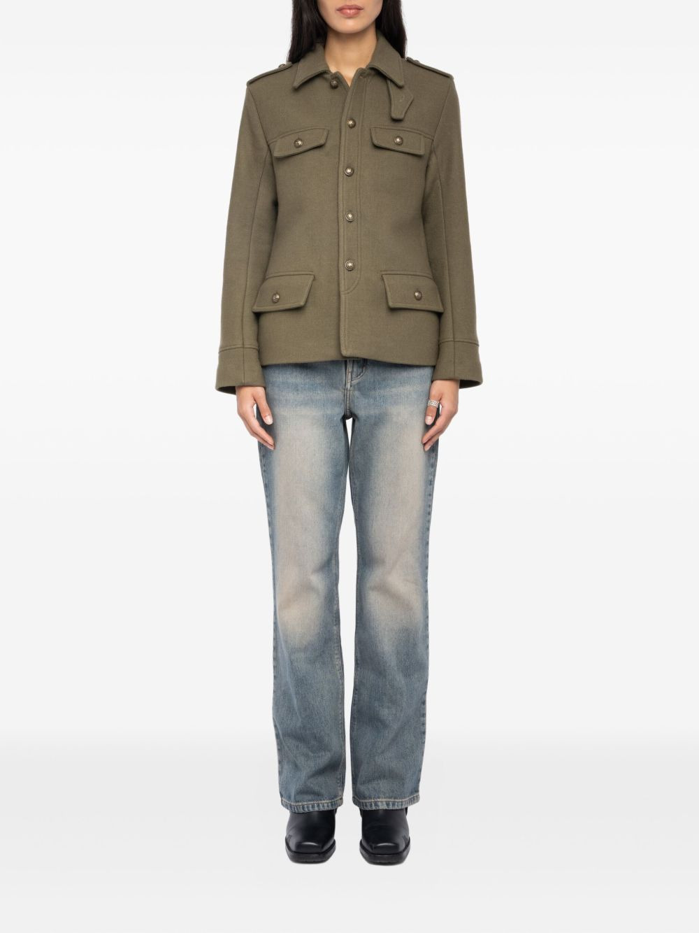 military-pocket buttoned jacket - 2