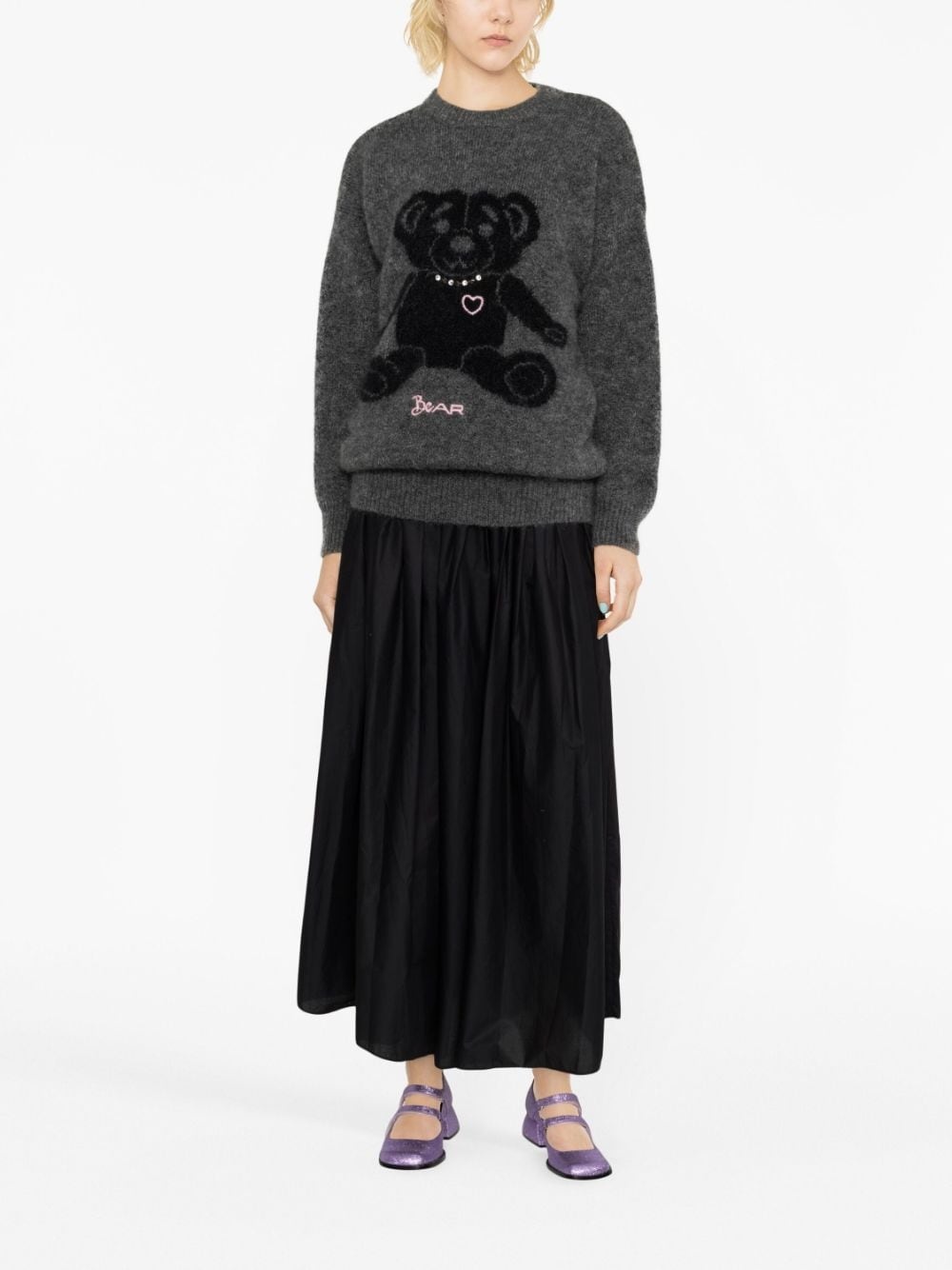 intarsia-knit teddy-bear jumper - 2