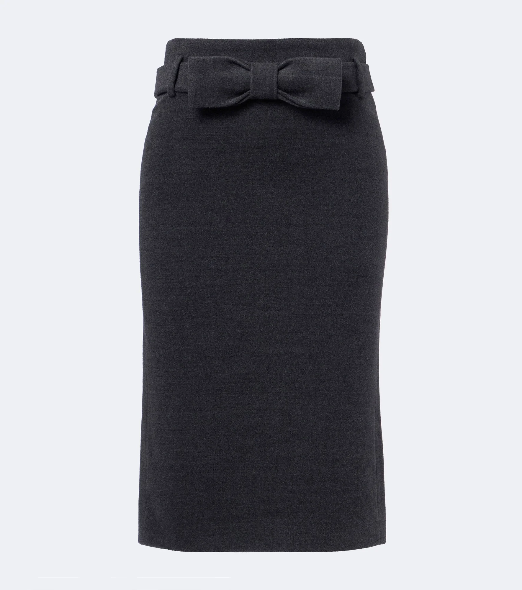 Bow-detail wool and silk-blend pencil skirt - 1