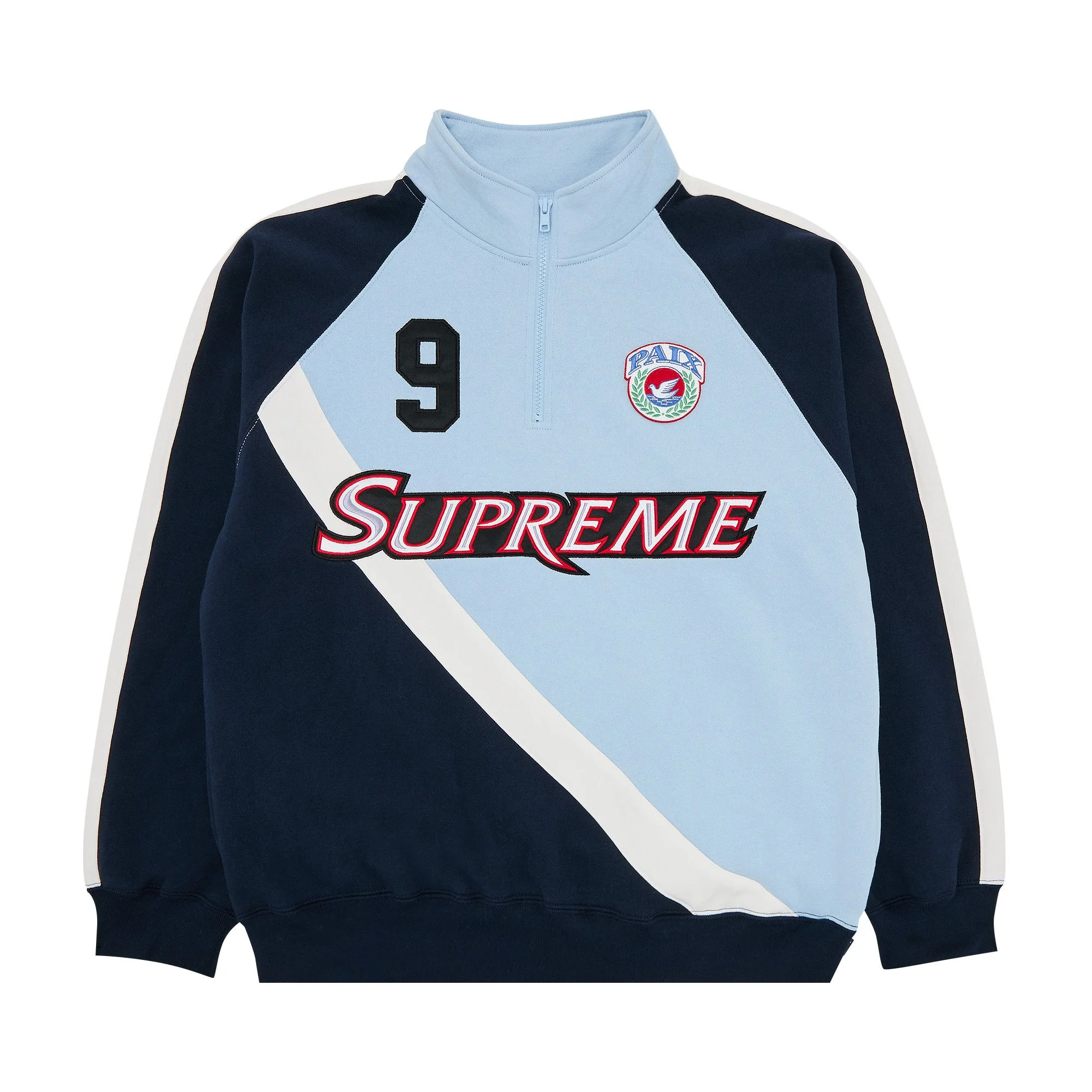 Supreme Equipé Half Zip Sweatshirt 'Light Blue' - 1