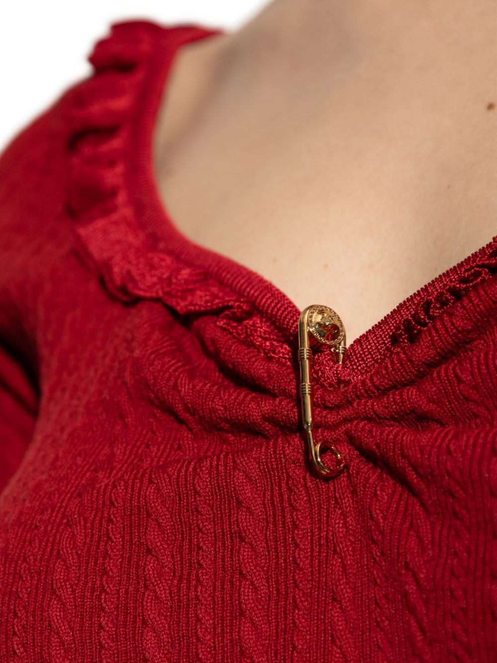 frill-trimmed ribbed top - 5