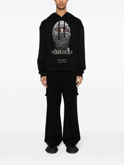 ih nom uh nit face-print cotton hoodie outlook